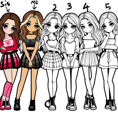 a group of girls realistic