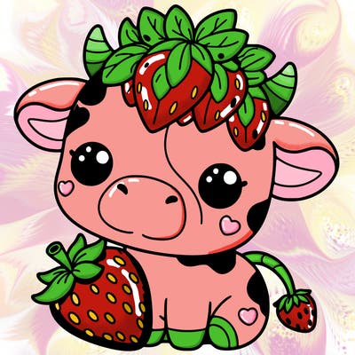 cute strawberry cow