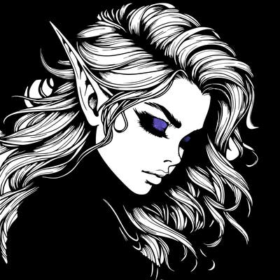 elf girl realistic dark fantasy