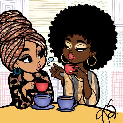 black women drinking tea