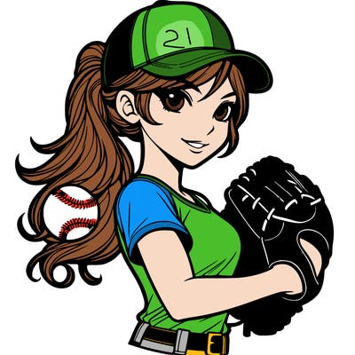 softball girl realistic pitcher