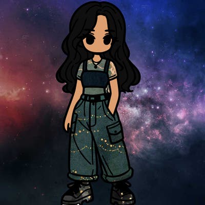 girl in crop top and baggy pants