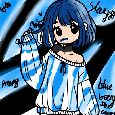 girl in baggy sweater hanging off her shoulder