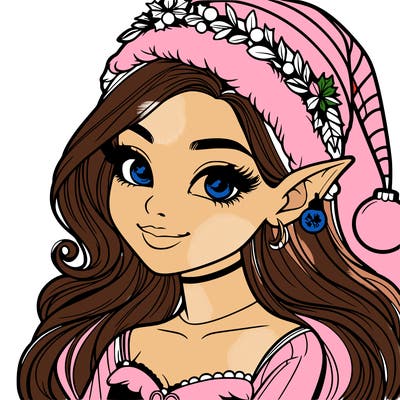 christmas girl elf realistic