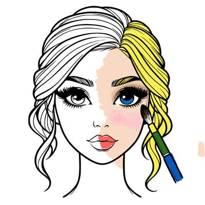 realistic person with makeup