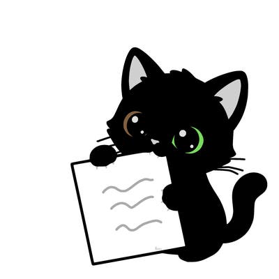 a small cat with a blank sheet of paper in its hand. the cat is sooooooo cute!