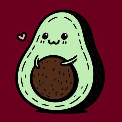 an avocado hugging an avocado