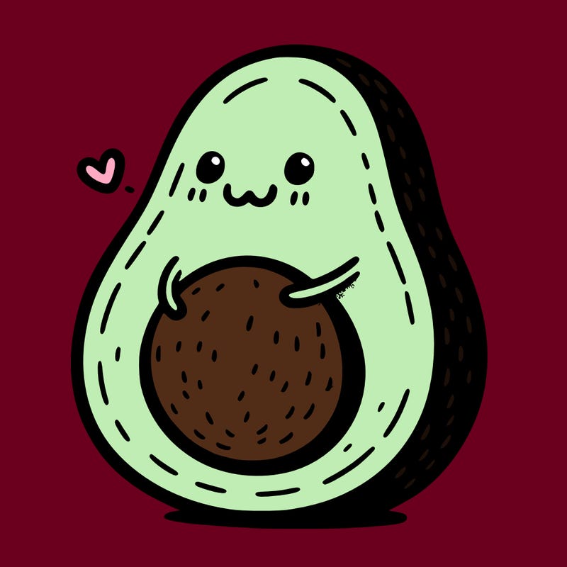 an avocado hugging an avocado