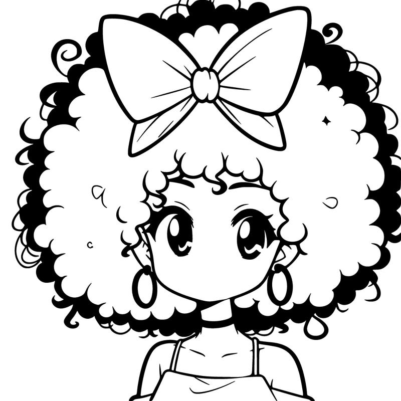 anime black girl with afro