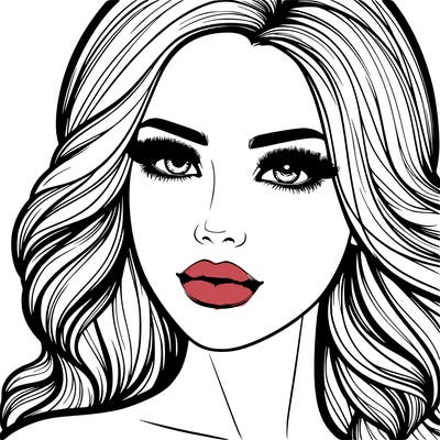 realistic woman with beautiful makeup