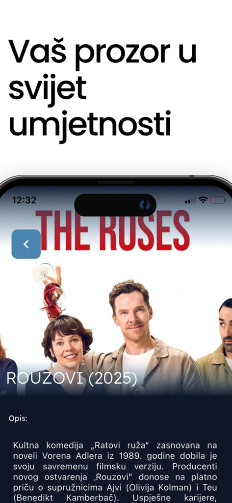 KIC Podgorica - KIC Podgorica mobile app interface displaying information for the movie Rouzovi