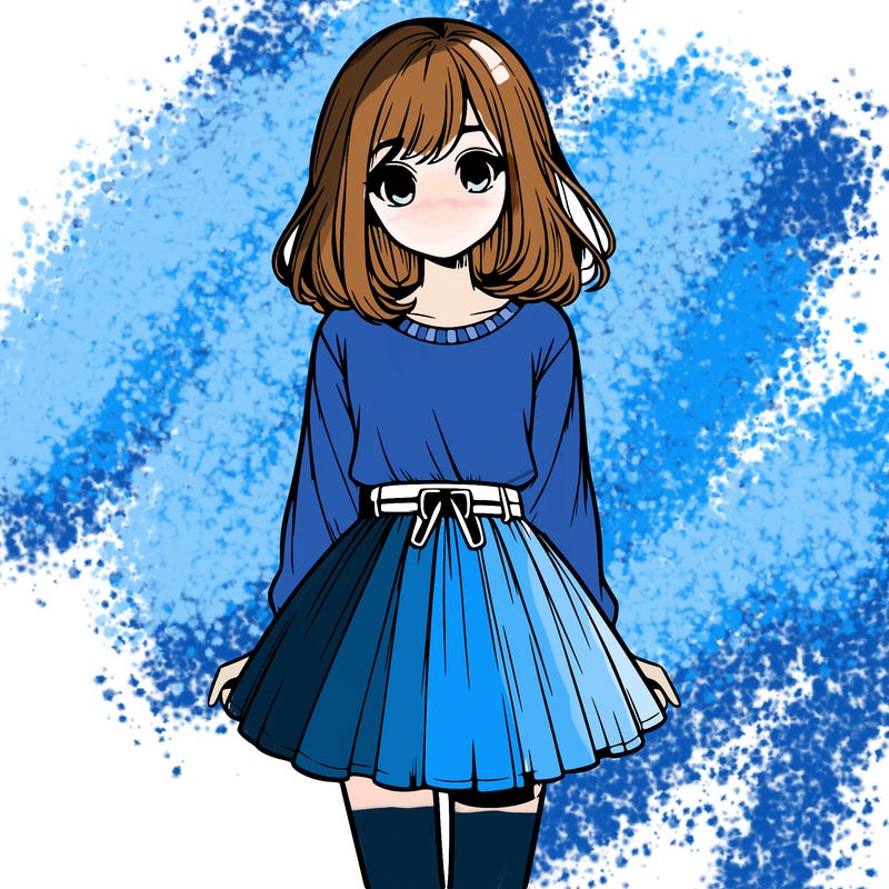 realistic girl with a skirt on