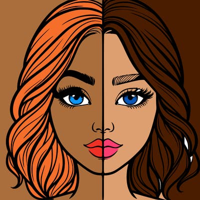 realistic girl split half