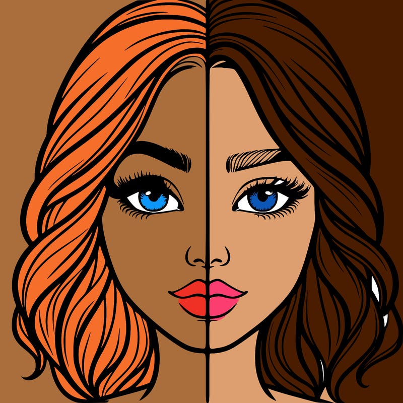 realistic girl split half