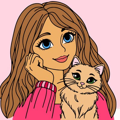 woman with cat