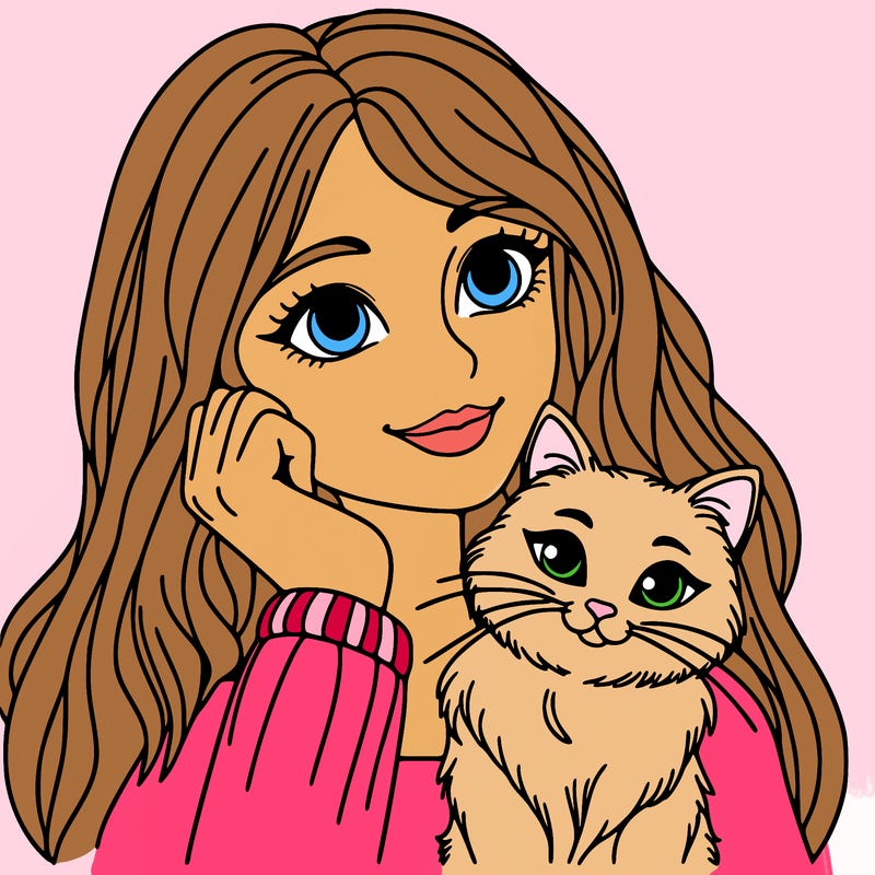 woman with cat