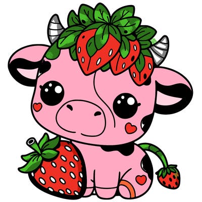 cute strawberry cow