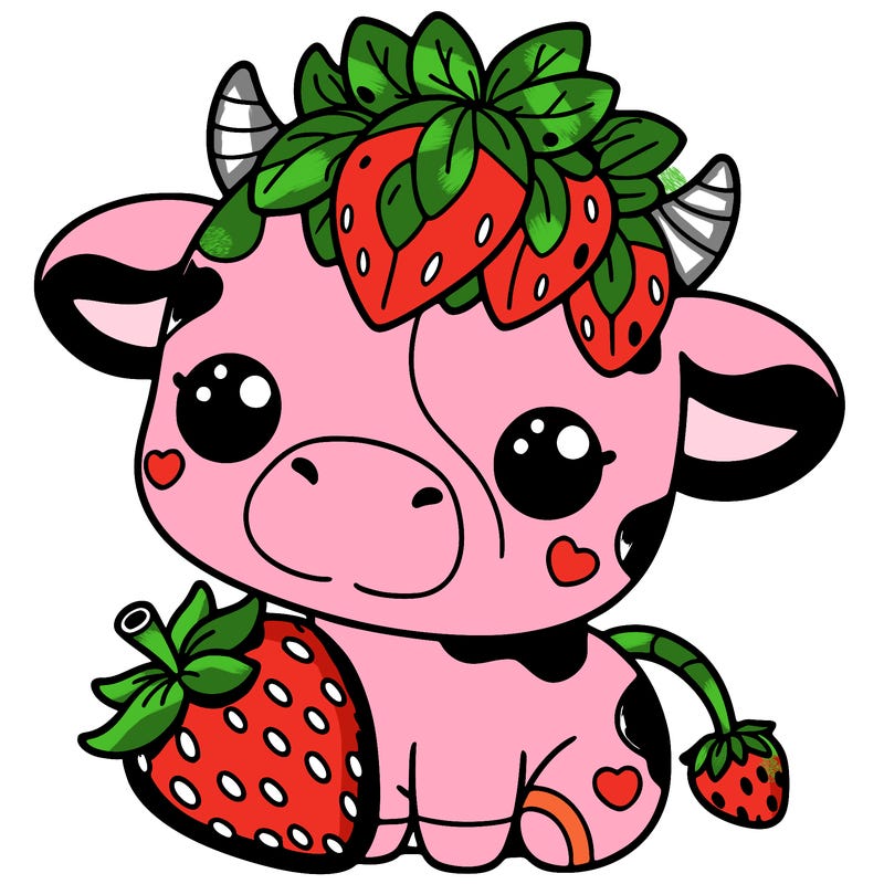 cute strawberry cow