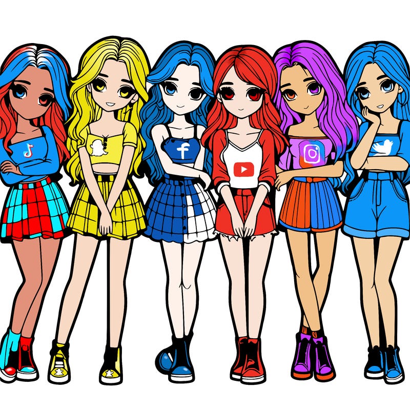 a group of girls realistic