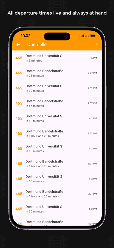 DSW21 Live Timetable - DSW21 Live Timetable showing real time departures in Dortmund