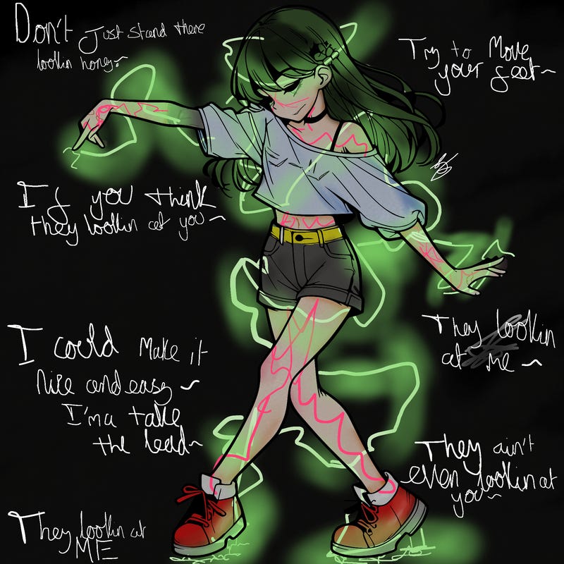 realistic girl danceing