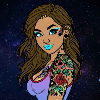 realistic girl tattooed