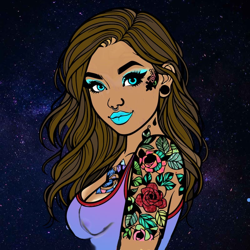 realistic girl tattooed