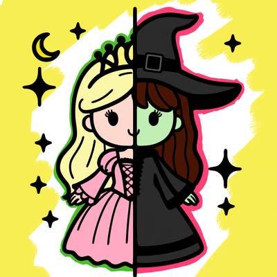 split princess and witch