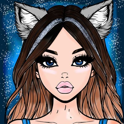 realistic girl with fox ears and realistic lips