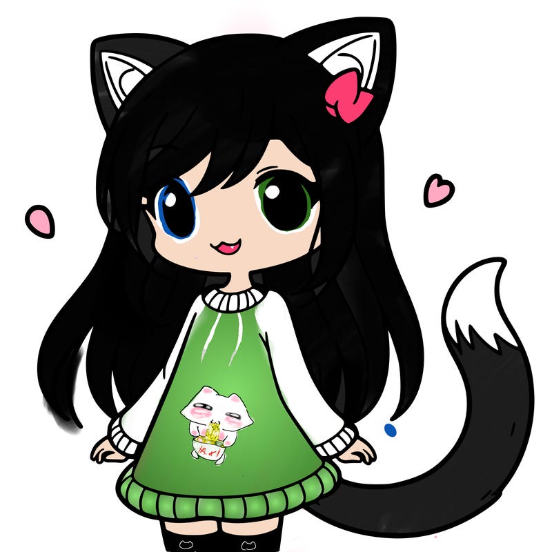 girl with cat ears and tail