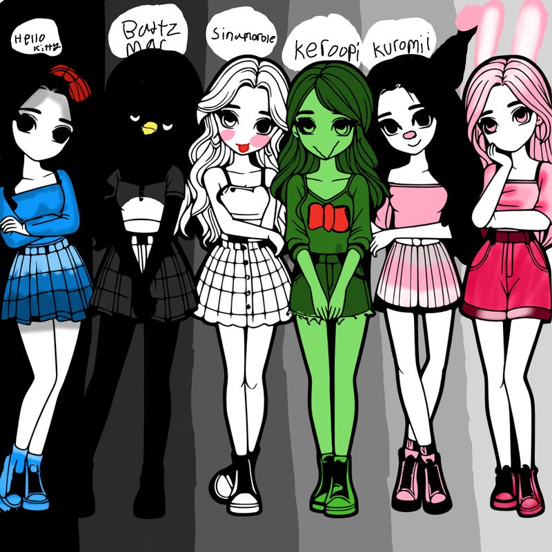 a group of girls realistic