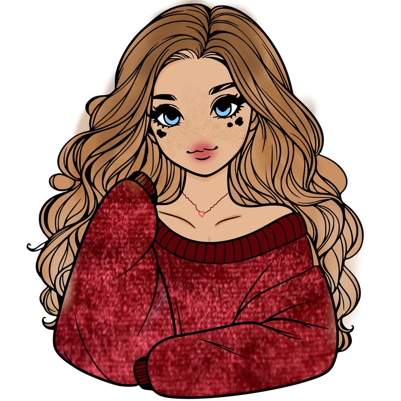 a beautiful girl in a big sweatshirt