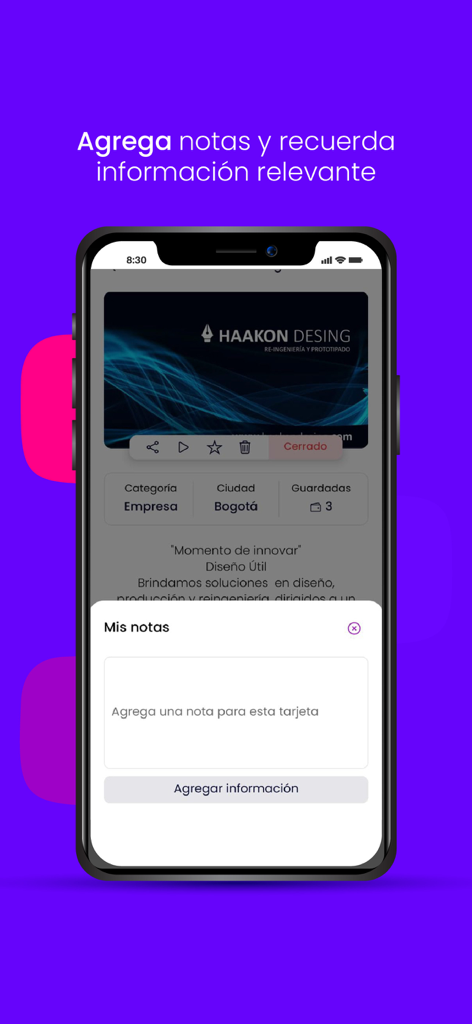 meishi wallet - Meishi Wallet app interface showing a feature to add personalized notes to a digital business card