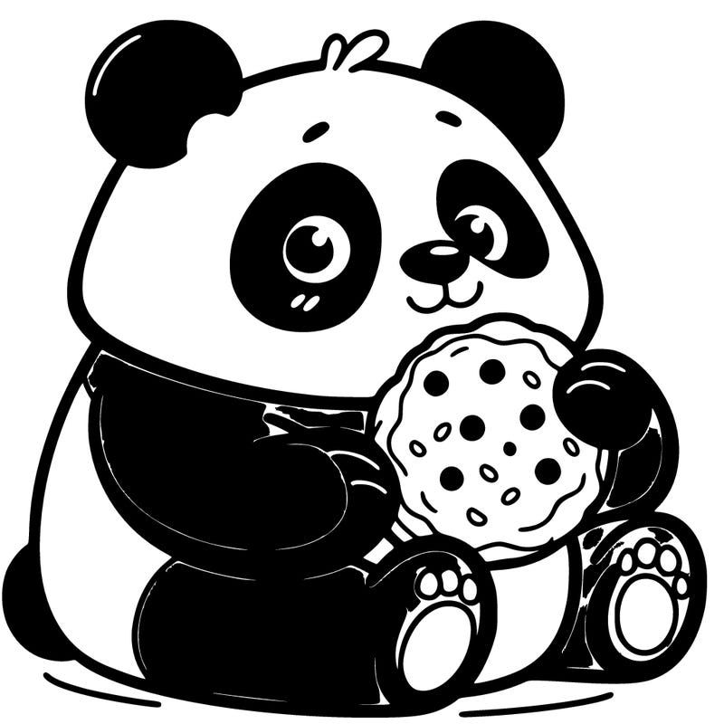 panda eating a cookie