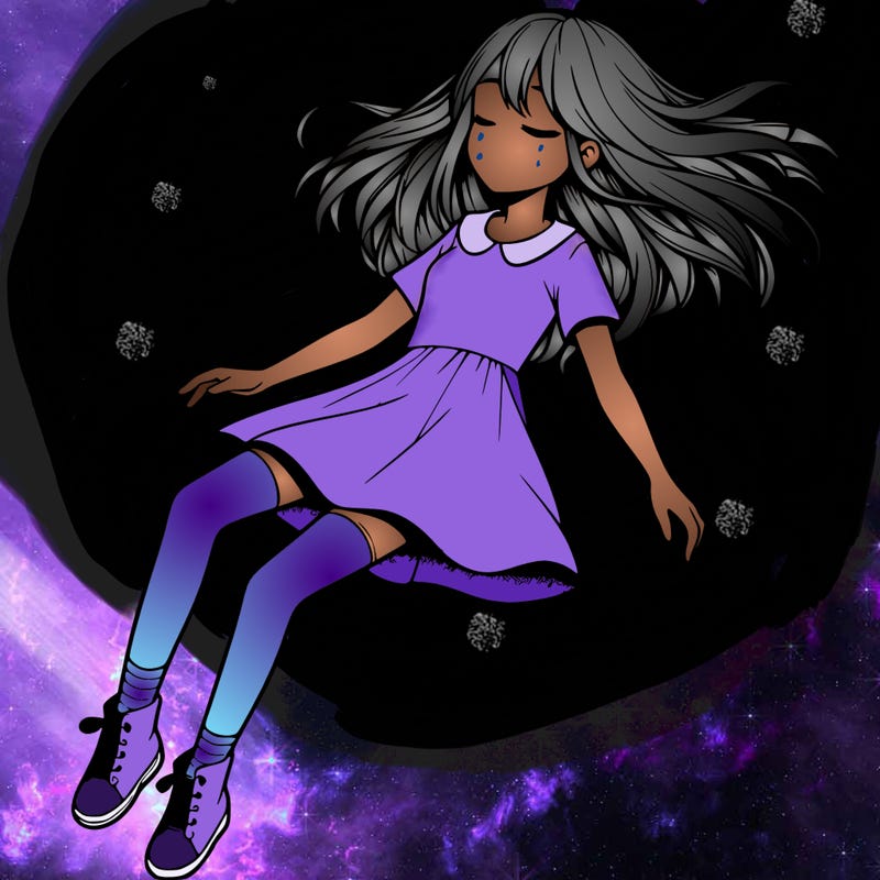 realistic girl floating