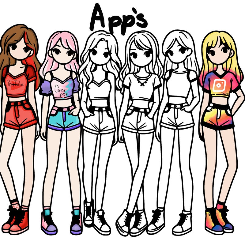 a group of girls wearing crop tops and shorts