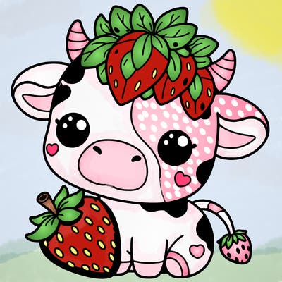 cute strawberry cow