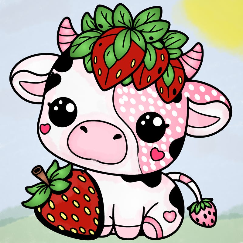 cute strawberry cow