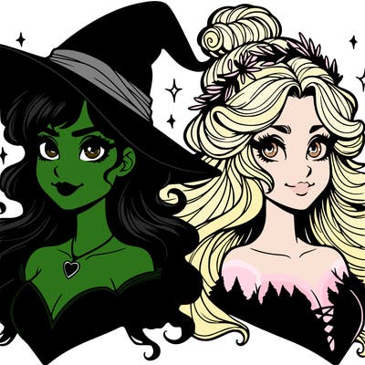 elphaba and glinda from wicked movie