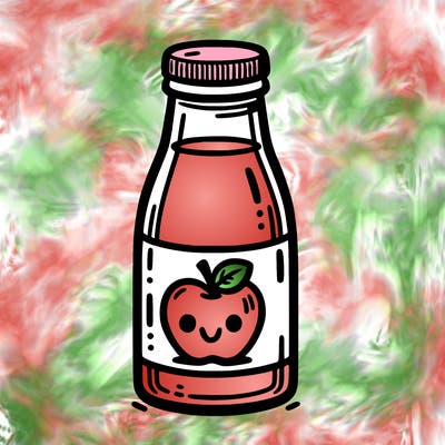 a bottle of apple juice
