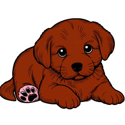 a cute realistic puppy