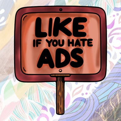 a sign that says like if you hate ads