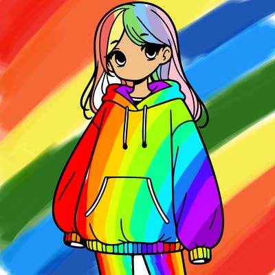 girl with big sweatshirt