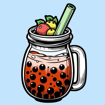 boba tea big realistic