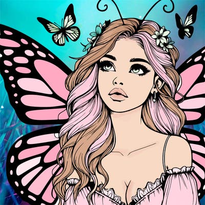 butterfly fairy realistic girl
