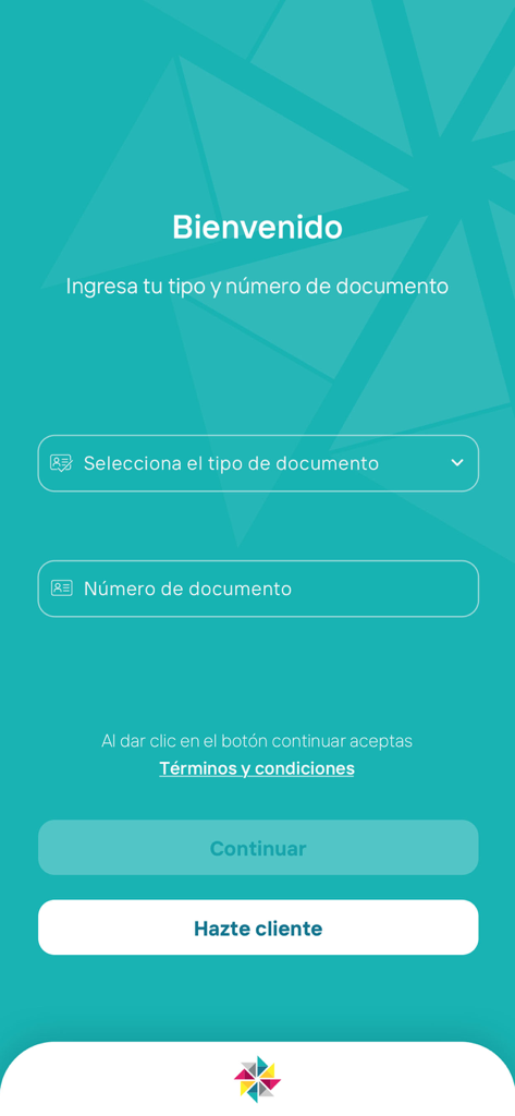 Bantrab mobile app login interface showing document type and identification number fields