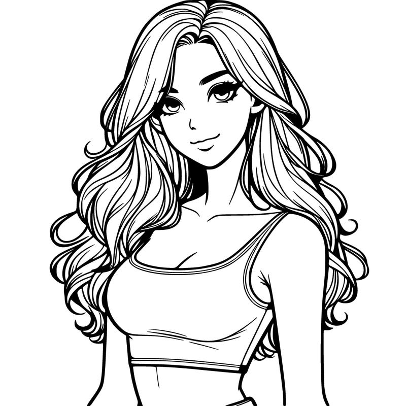 realistic girl with crop top