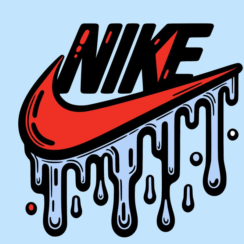 dripping nike logo