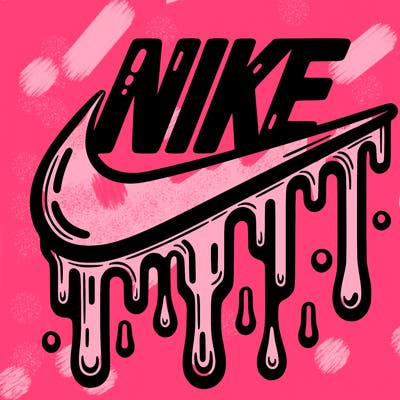 dripping nike logo