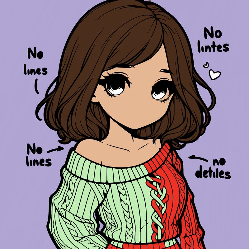 realistic girl with really cute sweater